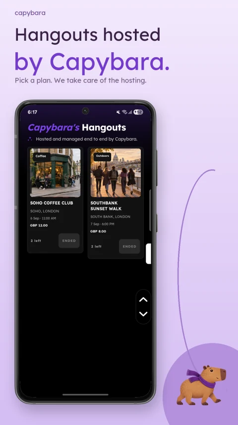 Capybara-hosted hangouts — Google Play screenshot